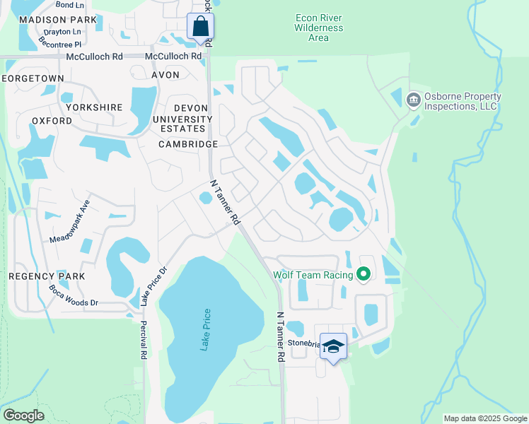 map of restaurants, bars, coffee shops, grocery stores, and more near 4243 Mendenwood Lane in Orlando