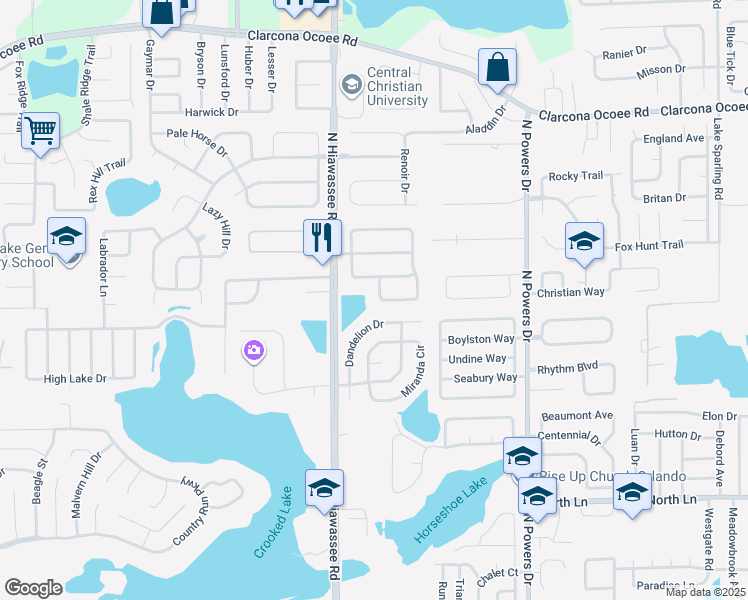 map of restaurants, bars, coffee shops, grocery stores, and more near 6832 Westborough Lane in Orlando