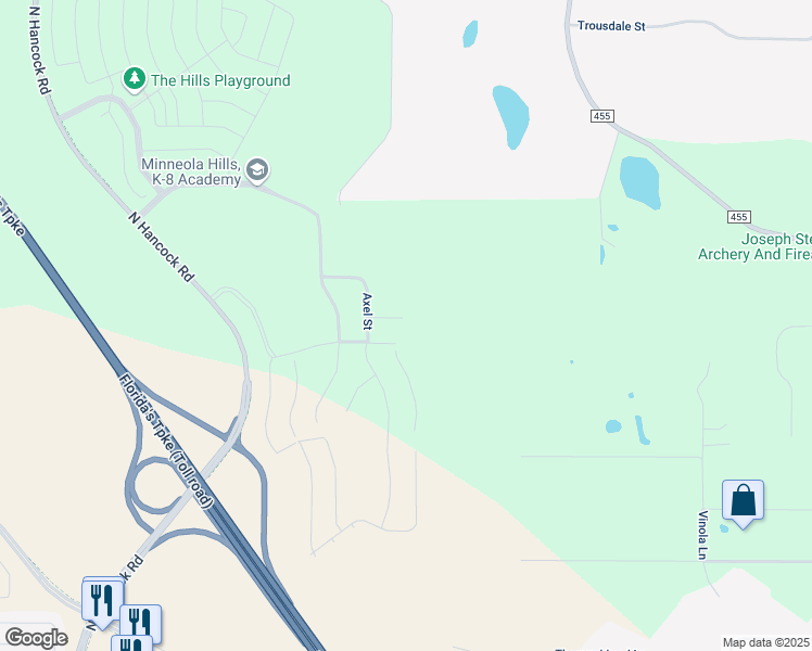 map of restaurants, bars, coffee shops, grocery stores, and more near Triple East Road in Montverde