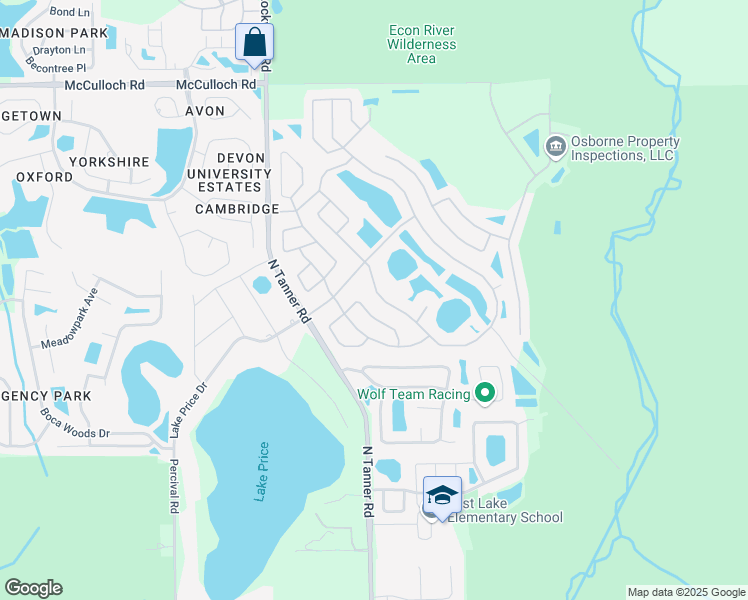 map of restaurants, bars, coffee shops, grocery stores, and more near 4160 Stonefield Drive in Orlando
