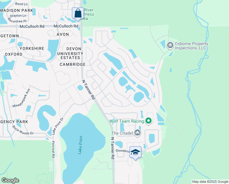 map of restaurants, bars, coffee shops, grocery stores, and more near 4212 Stonefield Drive in Orlando