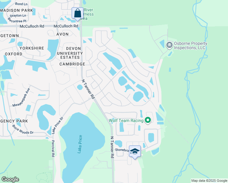 map of restaurants, bars, coffee shops, grocery stores, and more near 4160 Stonefield Drive in Orlando