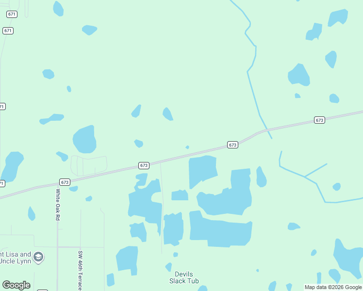 map of restaurants, bars, coffee shops, grocery stores, and more near 4476 County Road 673 in Bushnell