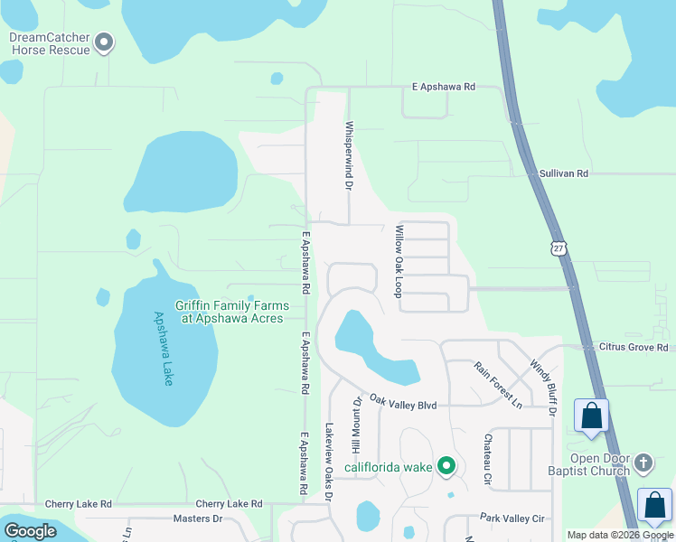 map of restaurants, bars, coffee shops, grocery stores, and more near 1834 Summit Oaks Circle in Minneola
