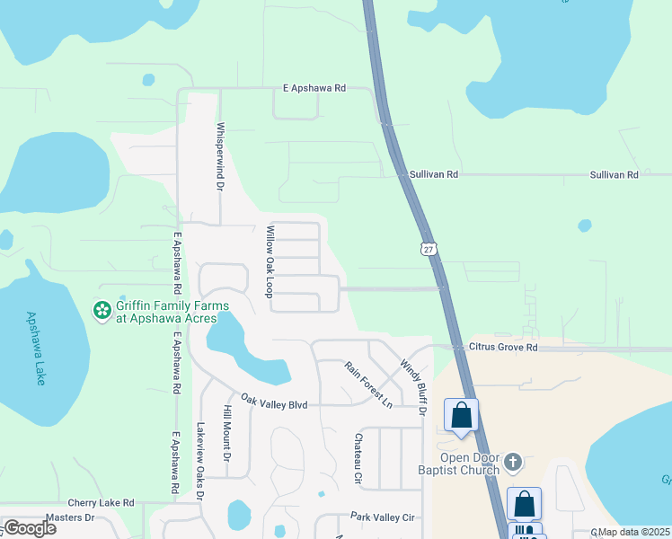 map of restaurants, bars, coffee shops, grocery stores, and more near 1712 Southern Oak Loop in Clermont