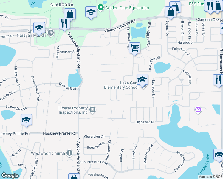 map of restaurants, bars, coffee shops, grocery stores, and more near 7873 Tanbier Drive in Orlando