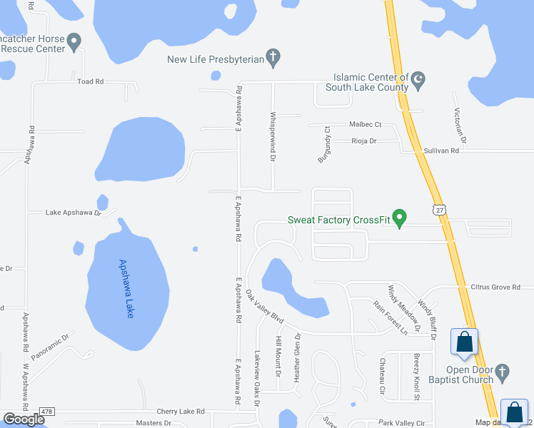 map of restaurants, bars, coffee shops, grocery stores, and more near 1837 Summit Oaks Circle in Clermont