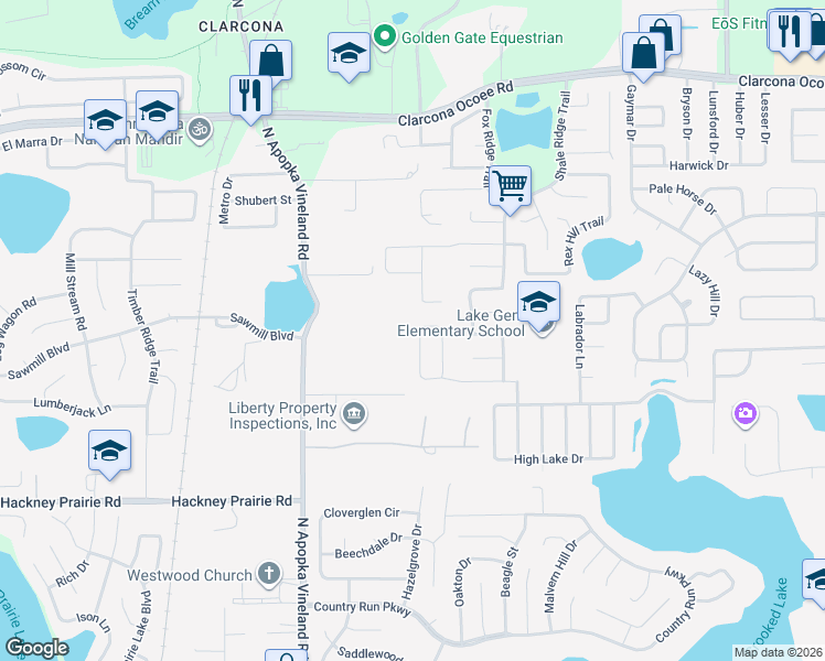 map of restaurants, bars, coffee shops, grocery stores, and more near 7873 Tanbier Drive in Orlando