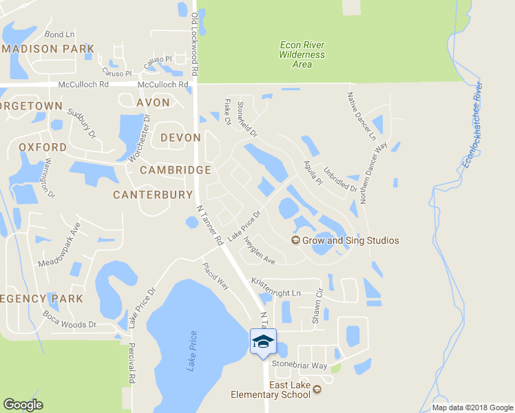 map of restaurants, bars, coffee shops, grocery stores, and more near 4306 Stonefield Drive in Orlando
