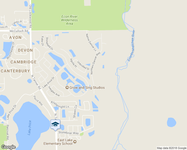 map of restaurants, bars, coffee shops, grocery stores, and more near 4407 Northern Dancer Way in Orlando