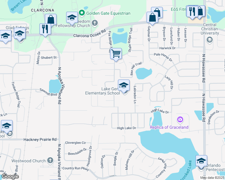 map of restaurants, bars, coffee shops, grocery stores, and more near 7728 Dryden Way in Orlando