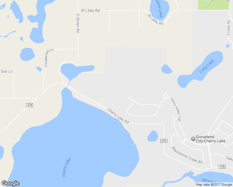 map of restaurants, bars, coffee shops, grocery stores, and more near 8740 Cherry Lake Road in Groveland