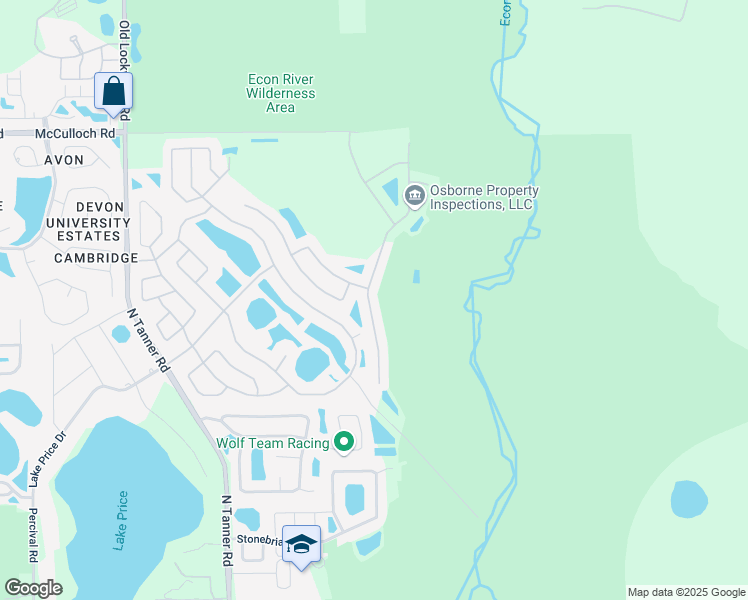 map of restaurants, bars, coffee shops, grocery stores, and more near 4425 Northern Dancer Way in Orlando