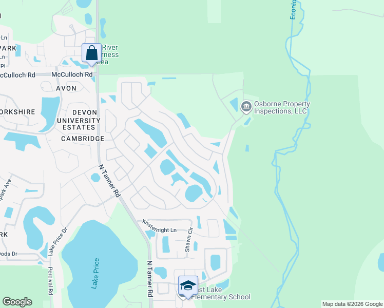 map of restaurants, bars, coffee shops, grocery stores, and more near 4606 Aguila Place in Orlando