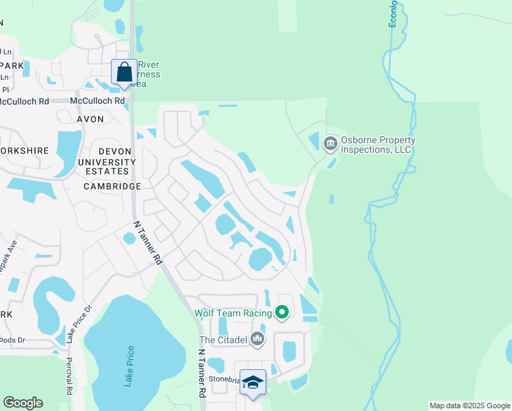 map of restaurants, bars, coffee shops, grocery stores, and more near 4612 Aguila Place in Orlando