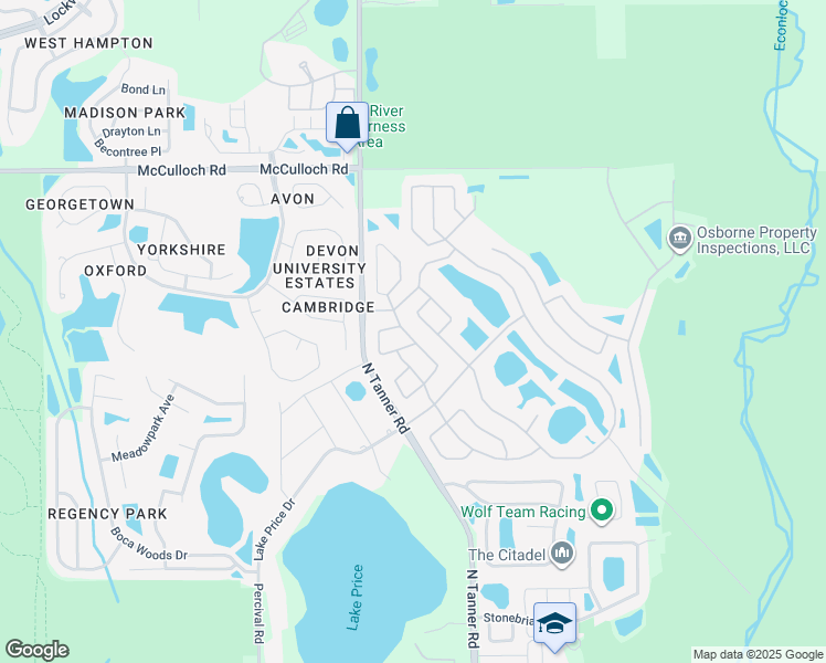 map of restaurants, bars, coffee shops, grocery stores, and more near 4413 Pembridge Avenue in Orlando