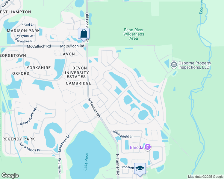 map of restaurants, bars, coffee shops, grocery stores, and more near 4409 Stonemeadow Drive in Orlando