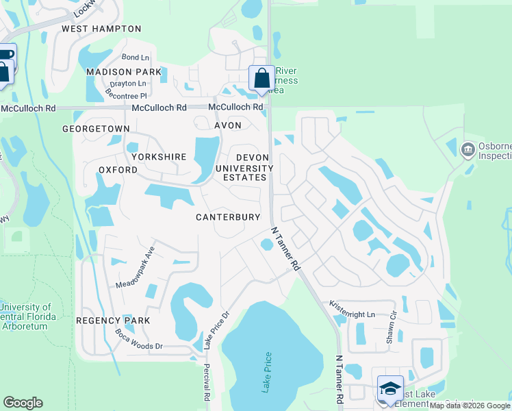 map of restaurants, bars, coffee shops, grocery stores, and more near 14878 Bonnybridge Drive in Orlando