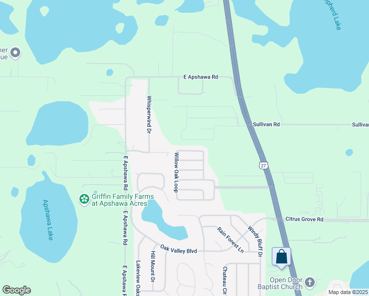 map of restaurants, bars, coffee shops, grocery stores, and more near 906 Willow Oak Loop in Minneola