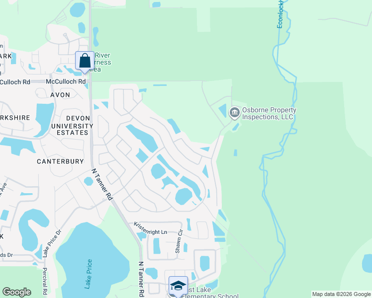map of restaurants, bars, coffee shops, grocery stores, and more near 4613 Aguila Place in Orlando