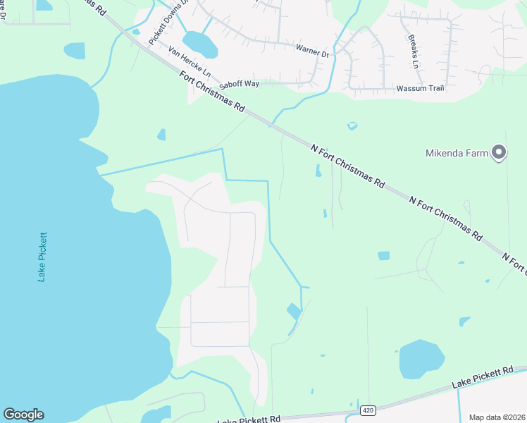 map of restaurants, bars, coffee shops, grocery stores, and more near 4840 N Fort Christmas Rd in Christmas