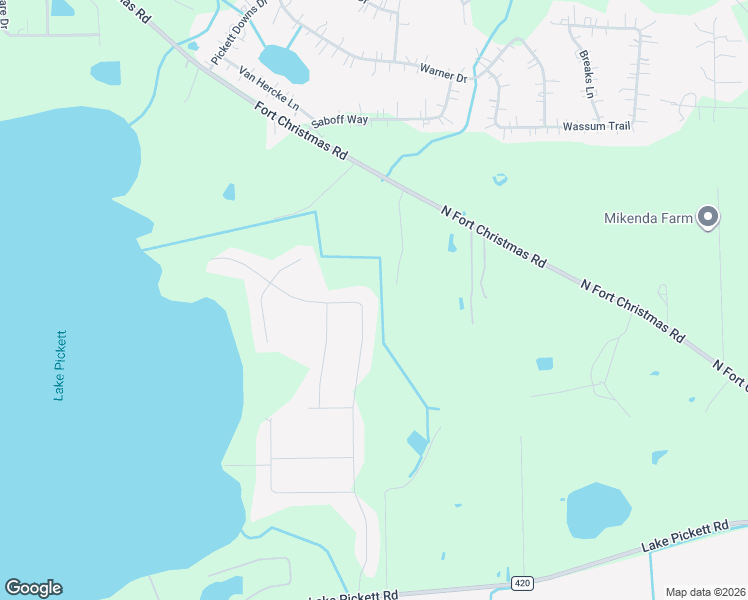 map of restaurants, bars, coffee shops, grocery stores, and more near 4840 N Fort Christmas Rd in Christmas