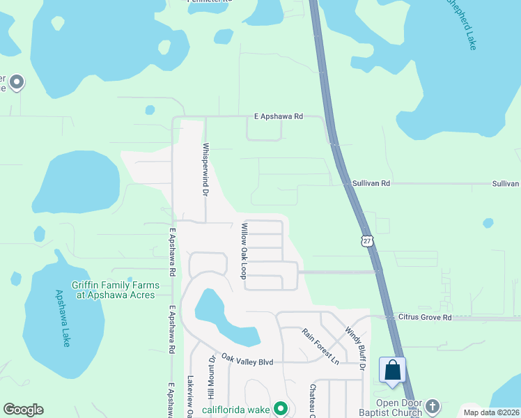 map of restaurants, bars, coffee shops, grocery stores, and more near 906 Willow Oak Loop in Minneola