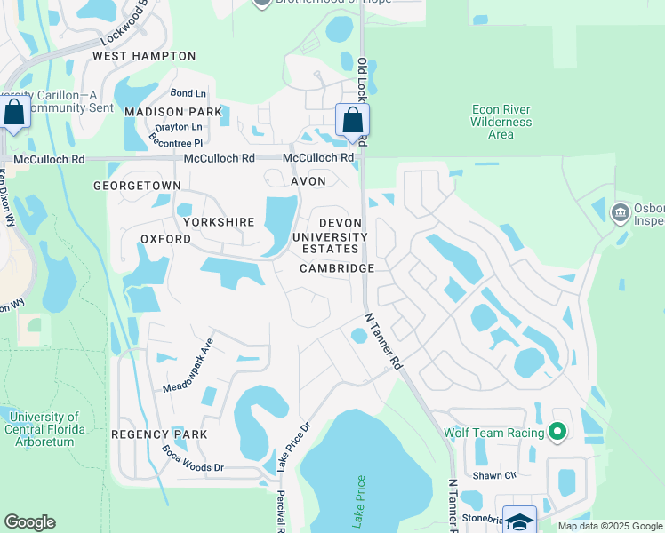 map of restaurants, bars, coffee shops, grocery stores, and more near 14845 Oldham Drive in Orlando