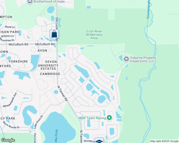 map of restaurants, bars, coffee shops, grocery stores, and more near 4738 Aguila Place in Orlando