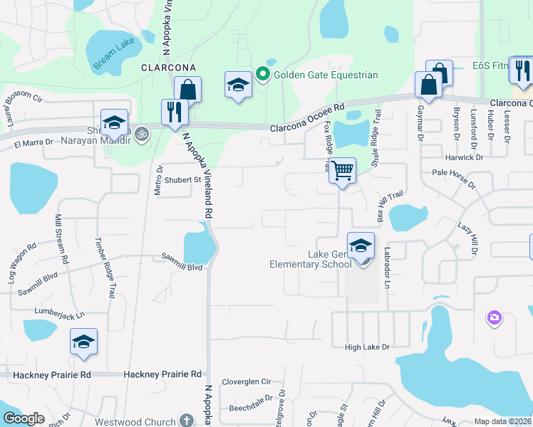 map of restaurants, bars, coffee shops, grocery stores, and more near 7868 Rex Hill Trail in Orlando