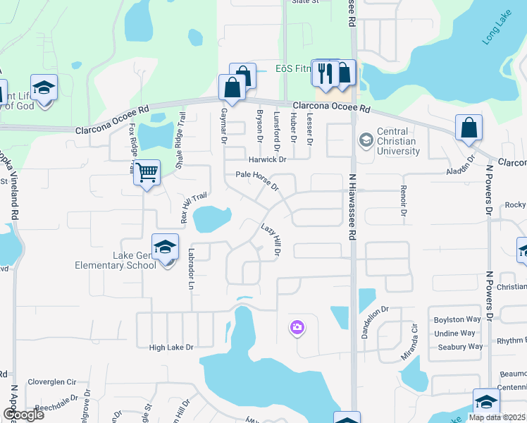 map of restaurants, bars, coffee shops, grocery stores, and more near 5206 Gaymar Drive in Orlando