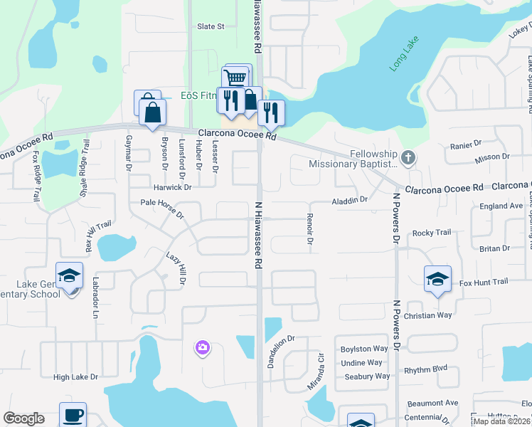 map of restaurants, bars, coffee shops, grocery stores, and more near 6925 Rembrandt Drive in Orlando