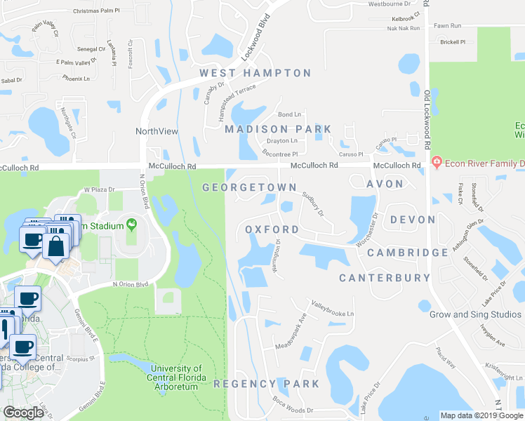 map of restaurants, bars, coffee shops, grocery stores, and more near 4826 Eaglesham Drive in Orlando