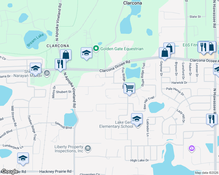 map of restaurants, bars, coffee shops, grocery stores, and more near 7813 Newlan Drive in Orlando