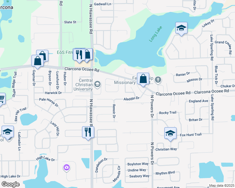 map of restaurants, bars, coffee shops, grocery stores, and more near 5555 Breckenridge Circle in Orlando