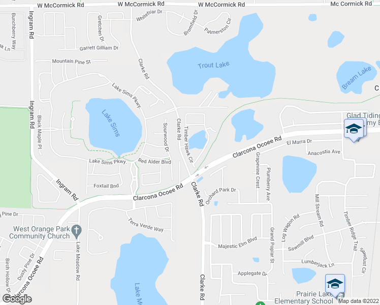 map of restaurants, bars, coffee shops, grocery stores, and more near 2831 Timber Hawk Circle in Ocoee