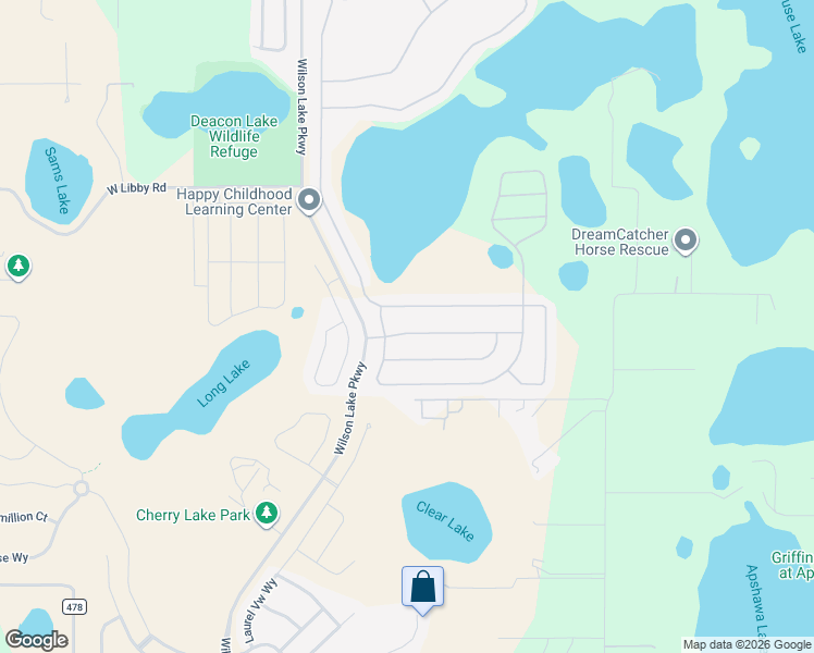 map of restaurants, bars, coffee shops, grocery stores, and more near 605 Conservation Boulevard in Groveland