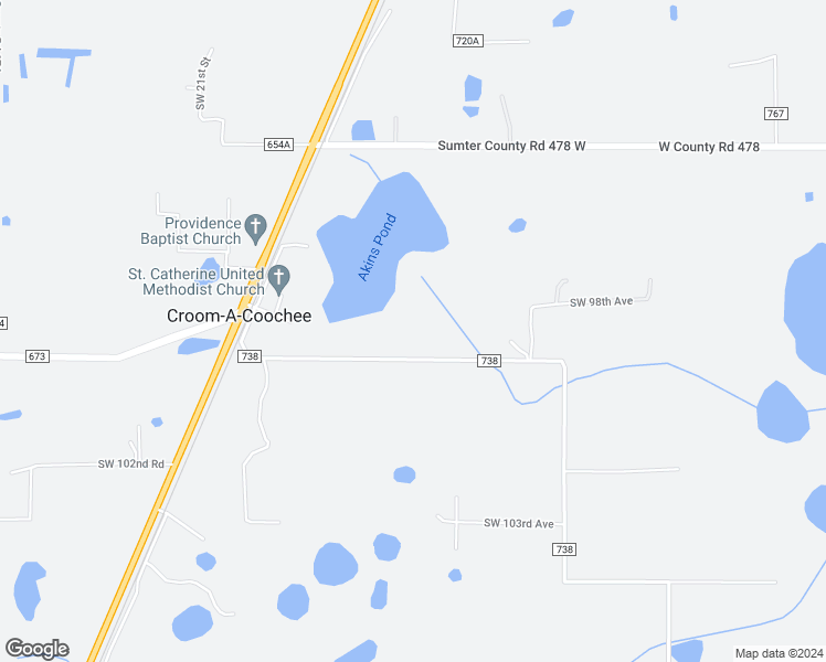 map of restaurants, bars, coffee shops, grocery stores, and more near 1640 County Road 738 in Webster