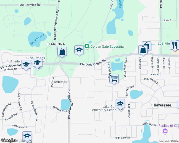 map of restaurants, bars, coffee shops, grocery stores, and more near 7848 Hawk Crest Lane in Orlando
