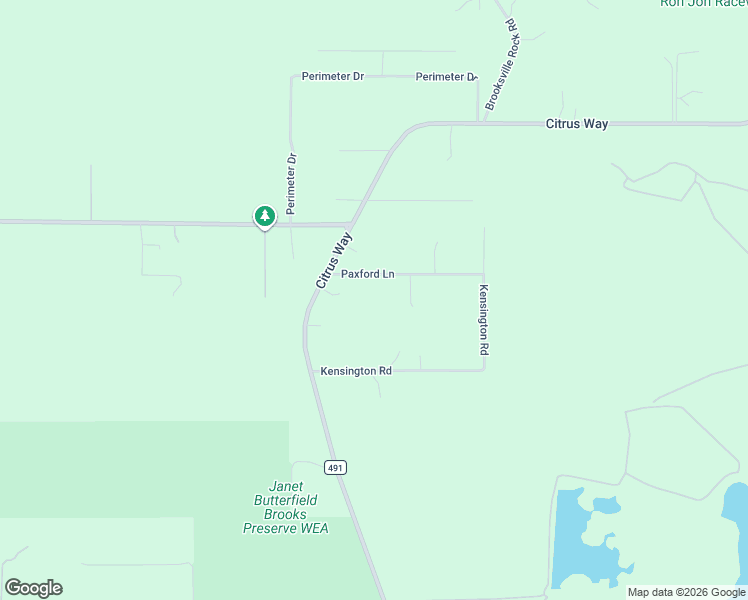 map of restaurants, bars, coffee shops, grocery stores, and more near 16124 Paxford Lane in Brooksville