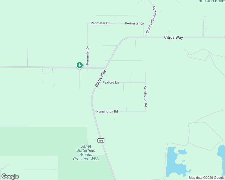 map of restaurants, bars, coffee shops, grocery stores, and more near 16124 Paxford Lane in Brooksville