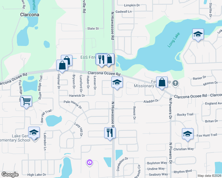 map of restaurants, bars, coffee shops, grocery stores, and more near 7016 Watseka Avenue in Orlando