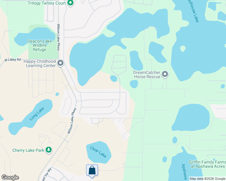 map of restaurants, bars, coffee shops, grocery stores, and more near 174 Silver Maple Road in Groveland