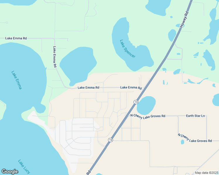 map of restaurants, bars, coffee shops, grocery stores, and more near 7126 Lake Emma Road in Groveland