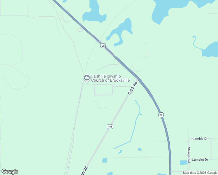 map of restaurants, bars, coffee shops, grocery stores, and more near 19338 Campground Road in Brooksville