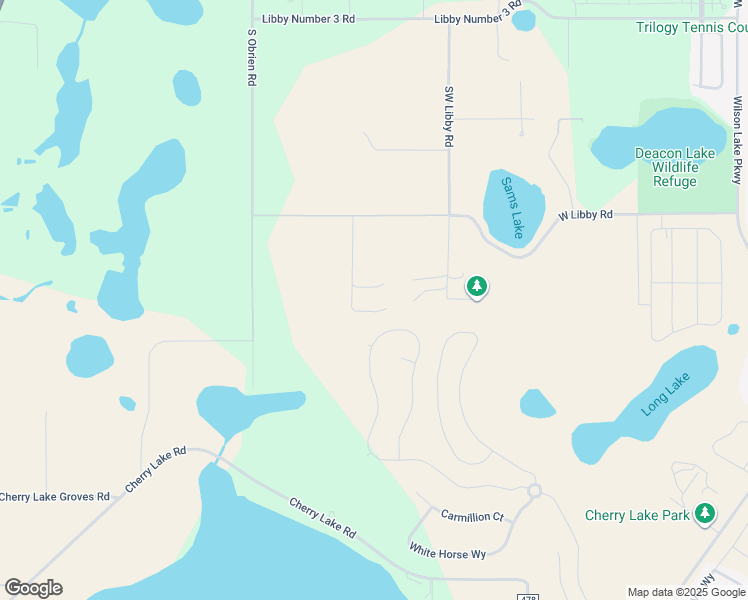 map of restaurants, bars, coffee shops, grocery stores, and more near 18240 Wind Crest Lane in Groveland
