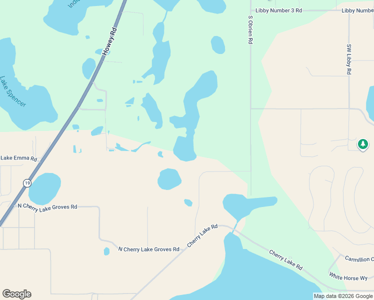 map of restaurants, bars, coffee shops, grocery stores, and more near 18301 South Obrien Road in Groveland