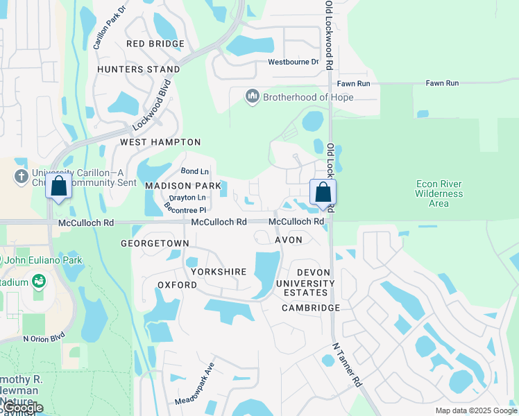 map of restaurants, bars, coffee shops, grocery stores, and more near 3522 Caruso Place in Oviedo