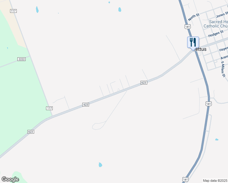 map of restaurants, bars, coffee shops, grocery stores, and more near 626 Farm to Market 623 in Beeville