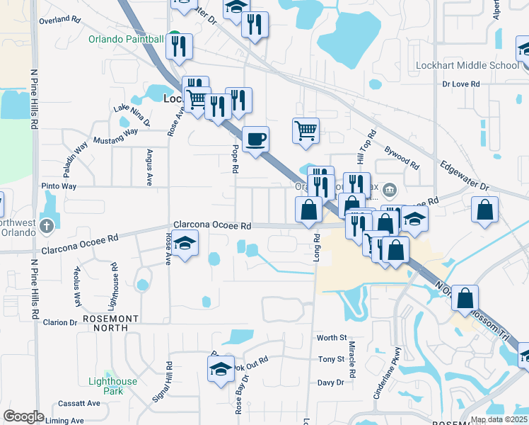 map of restaurants, bars, coffee shops, grocery stores, and more near 5217 Vatican Avenue in Orlando
